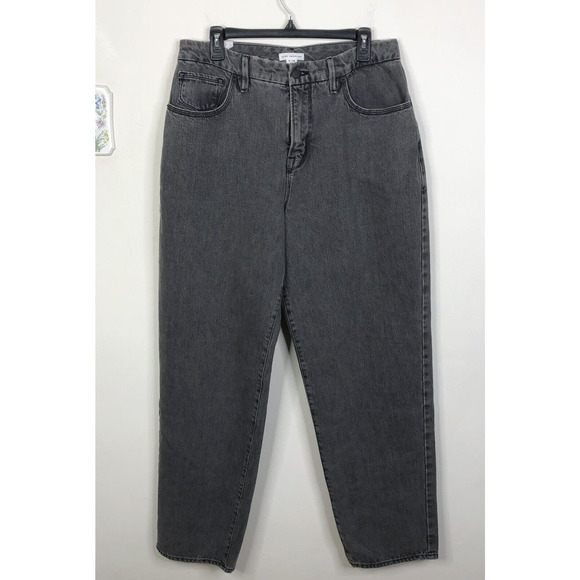 NEW Good American 90's High Waist Baggy Relaxed Black Gray Jeans Women's 8/29 - Picture 2 of 9